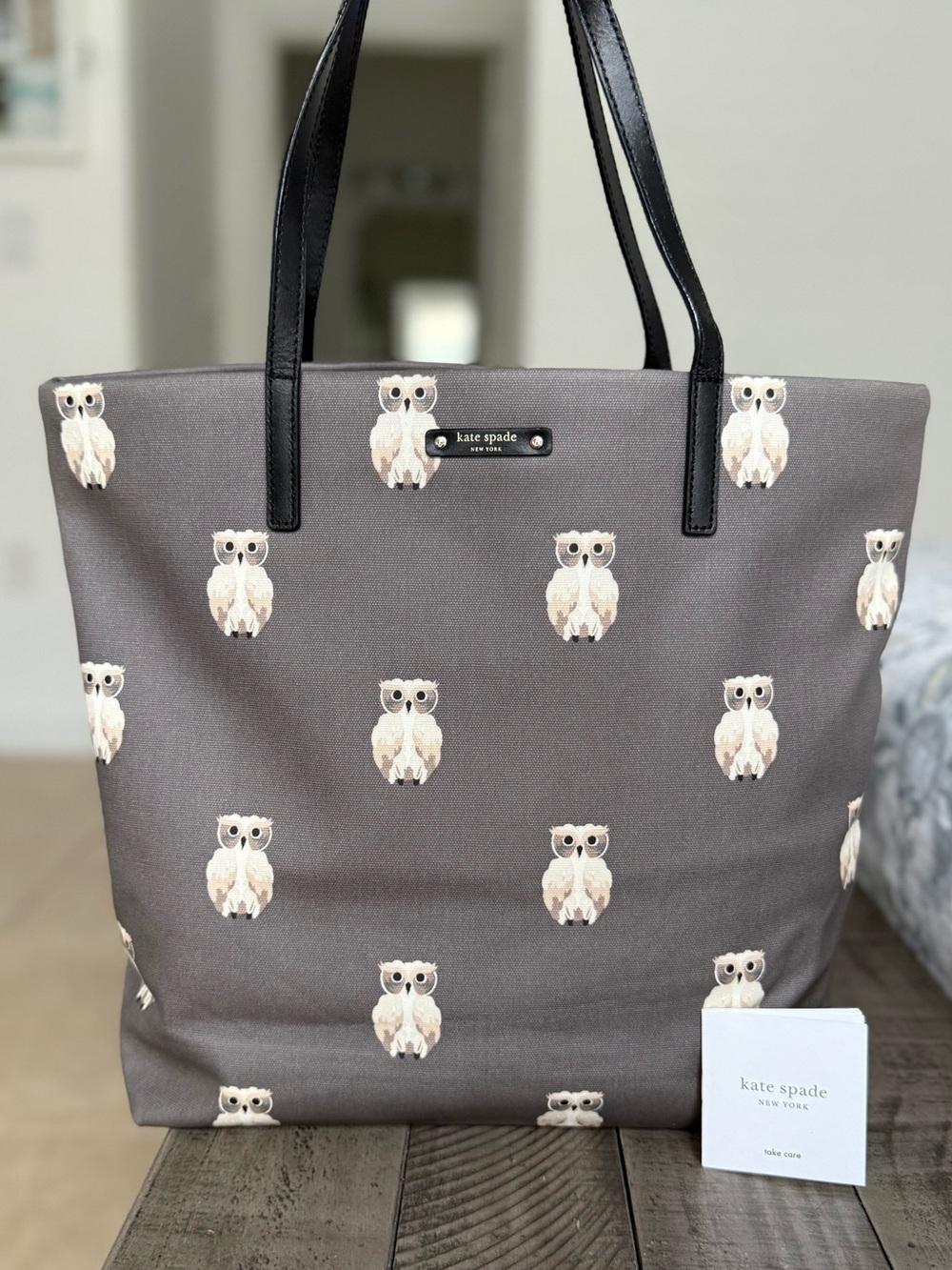 Rare Kate Spade Owl Blaze a Trail Bon Shopper Tote Harry Potter Hedwig bag